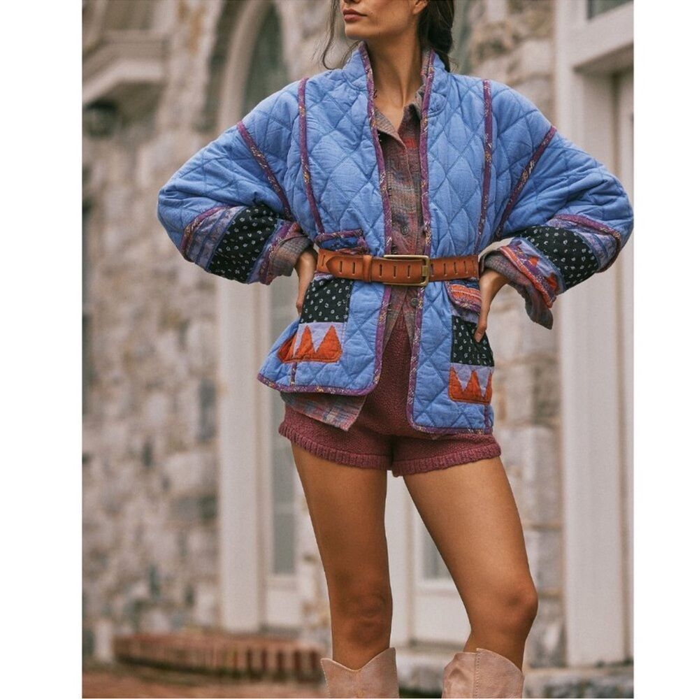 NWT FREE PEOPLE Winnie Jacket / Denim
Blue Combo Quilted - Picture 8 of 9